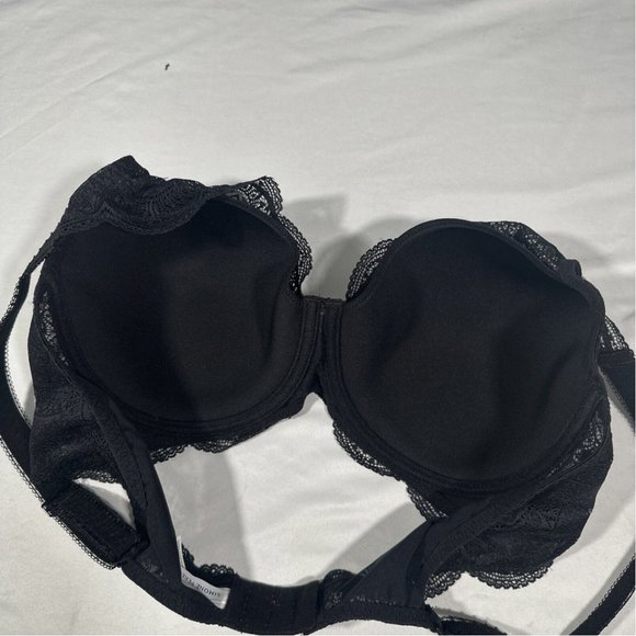NWT $110‎ Simone Perele [ 40D ] Karma Underwire Lace Demi Bra in Black #6219 - Picture 9 of 11